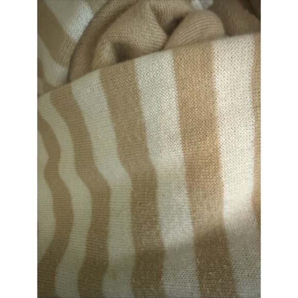 Chicos Cardigan Womens Sz 1 Us M Tan White Reversible Open Front Long Sleeve - Picture 4 of 4